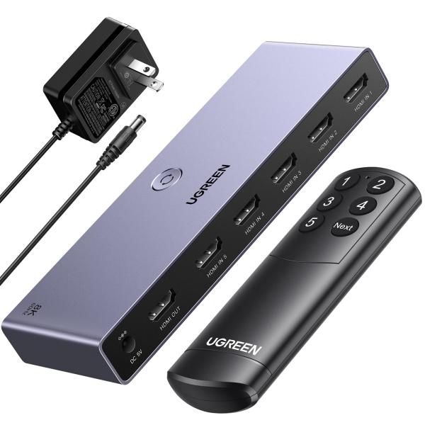 Ex-pro HEADPHONE SWITCHER HS-1 自動切替器 UGREEN HDMI切り替え器 5入力1出力 8K@60Hz 切替機 セレクター 切替器