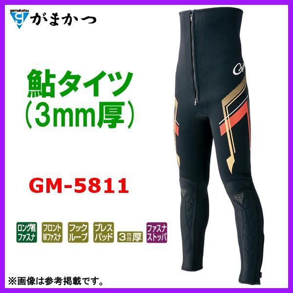 がまかつ 鮎タイツ(3mm厚) GM-5811 ブラック×レッド LL :4549018723113
