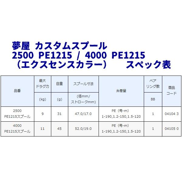 シマノ 19 夢屋 19 釣り カスタムスプール 4000 Pe1215 エクスセンスカラー リールパーツ 釣具 フーガショップ1