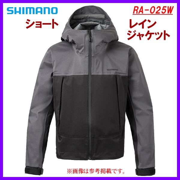 シマノ RA-025W ショートレインジャケット 2XL チャコールブラック シマノ RA-025W ショートレインジャケット 2XL チャコールブラック