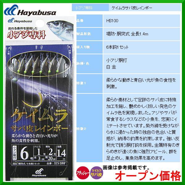 ハヤブサ Hs100 小アジ専科 ケイムラサバ皮レインボー 6本鈎 4号 0 8 1 5 10個セット サビキ 堤防 岸釣り 定形外可 Hs100 4 08 15 釣具 フーガショップ1 通販 Yahoo ショッピング