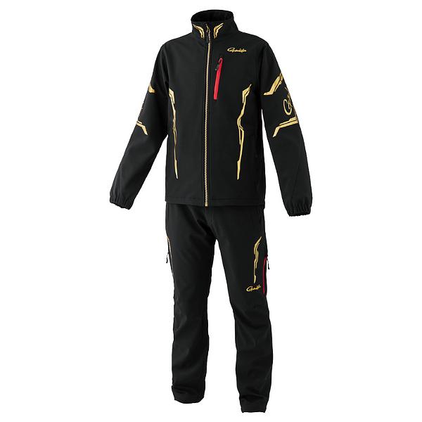 Gamakatsu ソフトシェルスーツブラック/ゴールド Gamakatsu（がまかつ） ソフトシェルスーツ GM-3764 ブラック×ゴールド