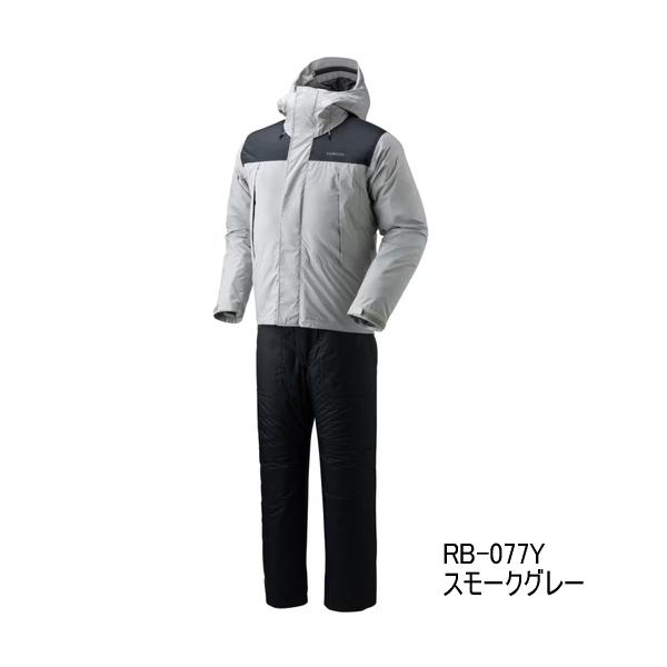（26年9月新商品） シマノ ベーシックハイロフト レインスーツ 01 RB-077Y スモークグレー 2XLサイズ