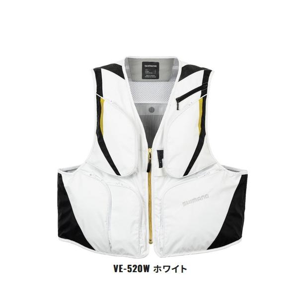 シマノ鮎ベスト　VE-520W ホワイト Mサイズ シマノ（SHIMANO） （23年3月新商品） 2WAYショートベスト VE-520W