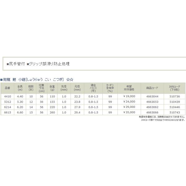 宇崎日新 翔龍 (しょうりゅう) 鯉 小継 660 （保証書付） : 釣具総合