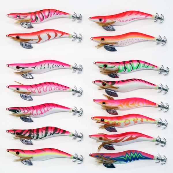 よく釣れるイカエギHD ピンク 1.5号 2号セット fugeiturigu_h20egi35hpink15