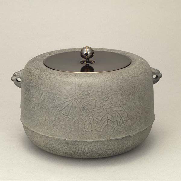 炉釜（広口政所釜） 茶道具 大炉用品 炉釜 炉用釜 広口政所釜 釜蓋一文字 菊池政光作