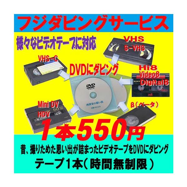 VHS MiniDV 8mm 8ミリ Hi8 β ベータ 等で撮影した動画を DVD へ ダビング ビデオテープ