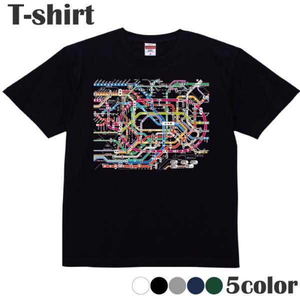 Ｔシャツ 路線図 東京 Tokyo 電車 Train カットソー 半袖 レディース メンズ 綿 キッズ S M L LL zakka043-0829