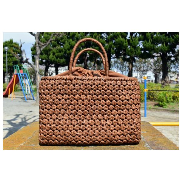 山葡萄籠バッグ 六角花結び編み 巾着と中布付き 約 幅36cmx高さ24cmx奥行12cm 新入荷 定番人気商品 新入荷 Ybrt35 314 籠工房