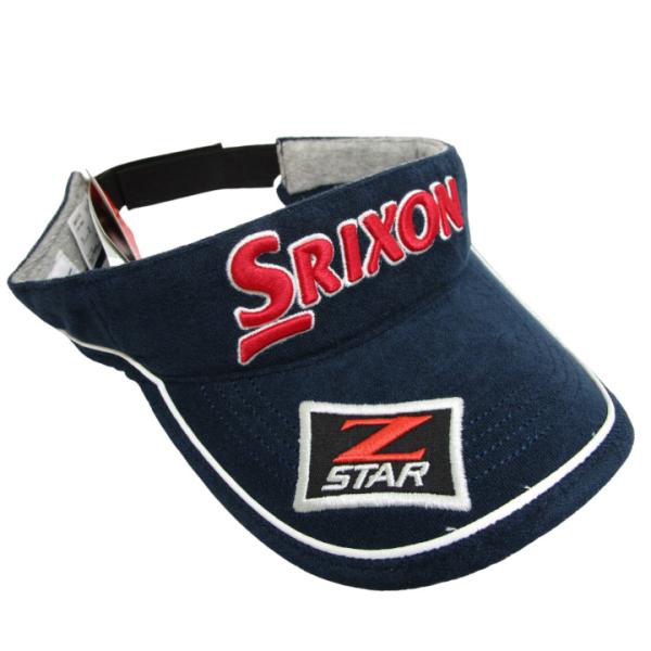 スリクソン Z-STAR パイル サンバイザー SMH8330X正面に「SRIXON」ロゴ刺繍、サイドには「Cleveland GOLF」のロゴ刺繍、ツバには「Z-STAR」のロゴワッペン。ツアープロ着用モデル！◆品番：SMH8330X◆カ...