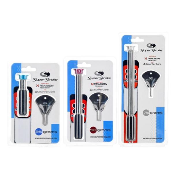 スーパーストローク SuperStroke カウンターコア用 ウエイトエンドを重くすることで、カウンターバランス効果を発揮し、振り子のような安定したストロークに近づけます。◆レンチ付◆重量・25g　ブルー・50g　レッド・75g　シルバー※...
