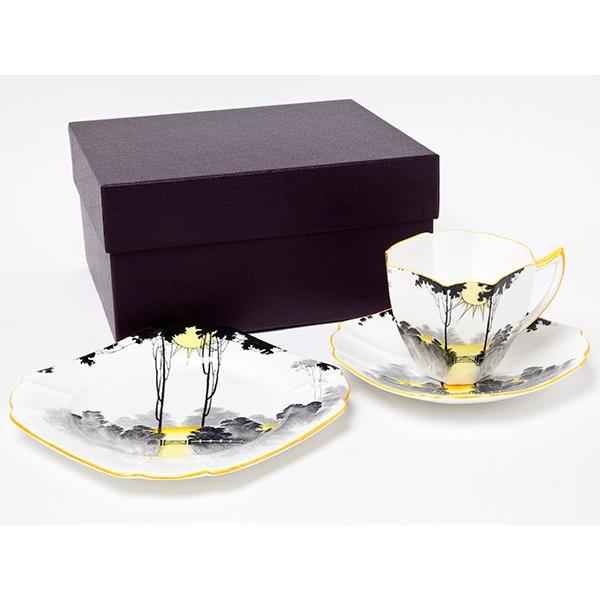 英国　シェリー　サンライズ＆トールツリー　カップ　ソーサー　プレート　トリオ 送料無料】シェリー/ Shelley カップ＆ソーサー&デザート皿