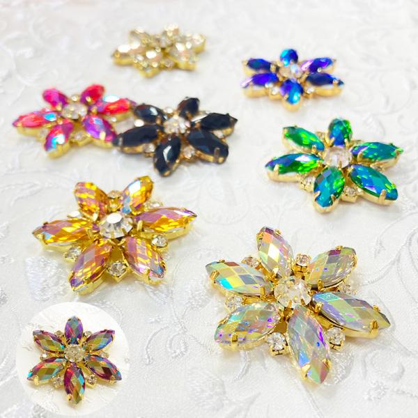 クリスタルイヤリング 花形状 アメリカ製 クリスタルフラワー(全8色) 1個単位販売 : 日暮里繊維街の特殊