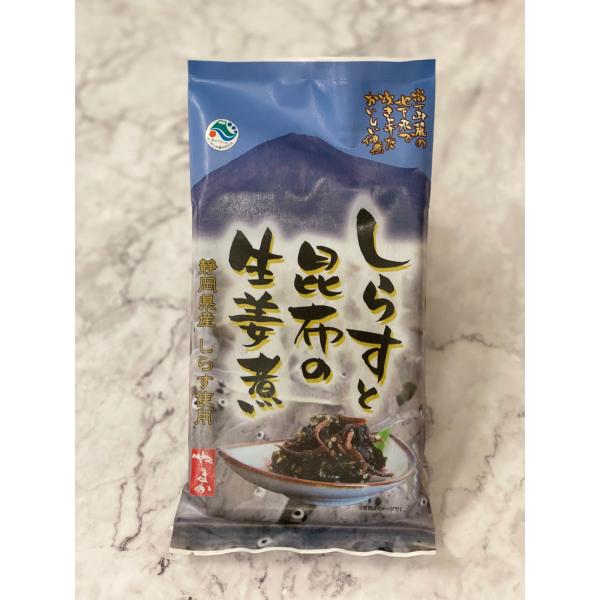 【原材料】昆布（北海道産）、砂糖、醤油、水飴、発酵調味料、ごま、生姜、みりん風調味料、いわし稚魚（静岡県産）、鰹エキス、食塩、寒天/甘味料（ソルビトール）、調味料（アミノ酸等）、酒精、酸味料、増粘多糖類、（一部に小麦・大豆を含む）【内容量】...