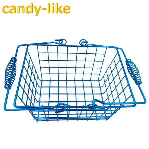 ワイヤーバスケット Sサイズ 小型 ブルー 青 カラー おしゃれ カラフル