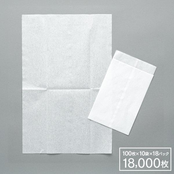 【観音折り/紙ナフキン/白/無地/ストレート/イデシギョー】【2/3タイプ】エコで経済的。見た目は六つ折りナプキン。