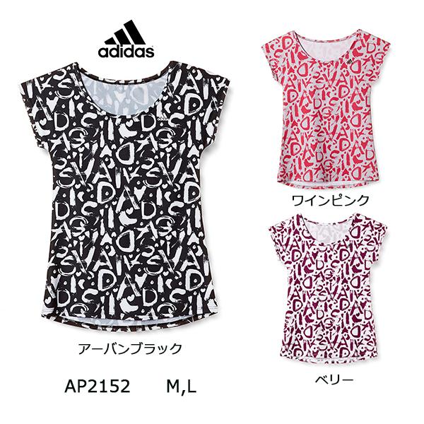 【10%OFF】アディダス フレンチスリーブ スポーツインナー 吸汗速乾 DRY ADIDAS レディース ジム グンゼ GUNZE adidas AP2152 M,L