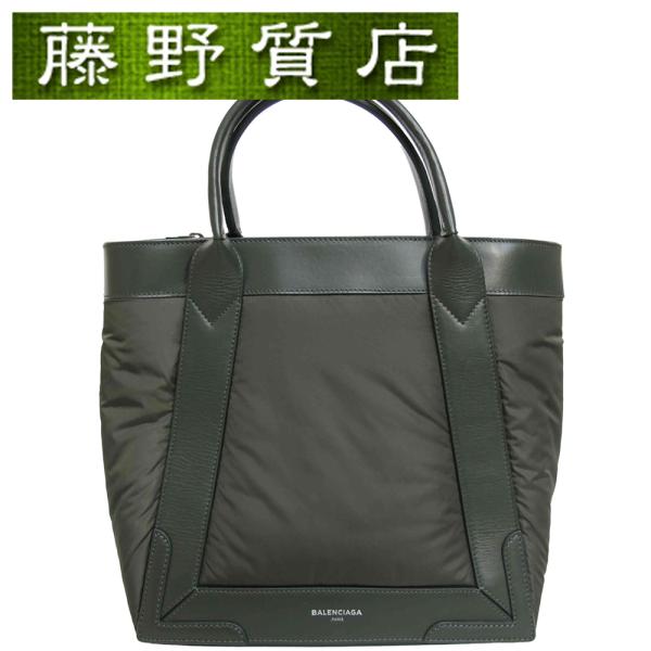 (美品) バレンシアガ BALENCIAGA カバス PM ハンド トート バッグ ナイロン レザー カーキ 363425 8291 (美品) バレンシアガ BALENCIAGA カバス PM ハンド トート バッグ ナイロン レザー カーキ 363425 8291