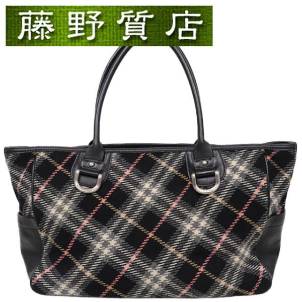 BURBERRY BLACK LABEL 2WAY トートバッグ グレー A4可 バーバリーブラックレーベル 2wayトートバッグ チェック A4収納
