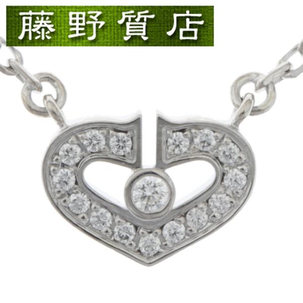 美品　Cartier　カルティエ ダイヤ ロゴチャーム　ネックレス カルティエ/ネックレス/2Cダイヤチャームネックレス/K18WG