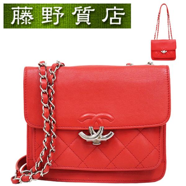 CHANEL ショルダーバック CHANEL シャネル ハーフ ココ ショルダーバッグ レザー 赤