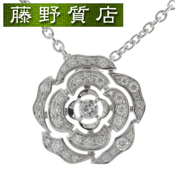 シャネル カメリア ネックレス WG ダイヤモンド 保証書有 CAMELIA （美品）シャネル CHANEL カメリア ダイヤ ネックレス K18 WG