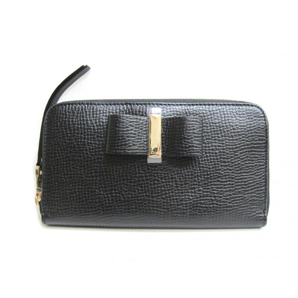 Chloe クロエ L字ファスナー長財布　黒　リボン Chloe クロエ Chloe 未使用 ラウンドファスナー長財布 レザー 黒