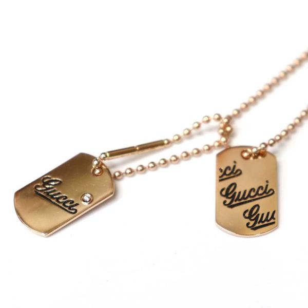 GUCCI ドッグタグ ネックレス ポーチ付き グッチ GUCCI DOG TAG ドッグタグ ペンダント ネックレス 010492