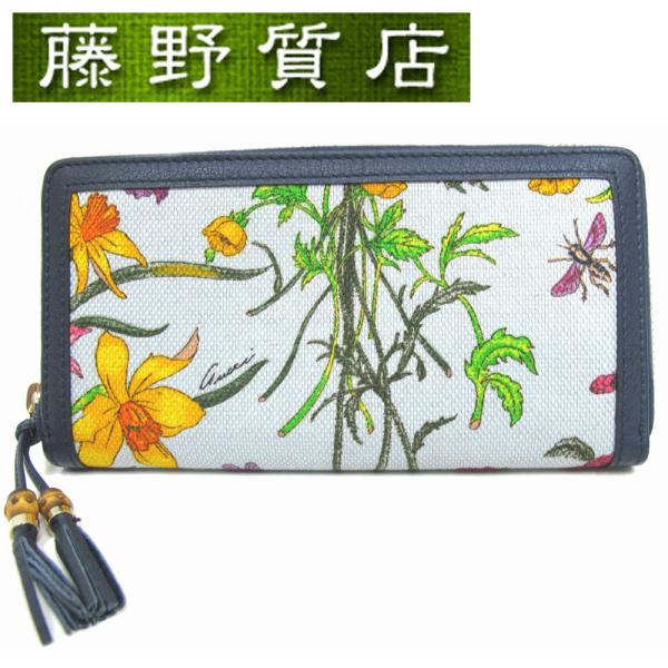 50周年日本限定　グッチ　長財布　フローラ　バンブー　ラウンドファスナー GUCCI (新品) グッチ ラウンドファスナー 長財布 フローラ バンブー