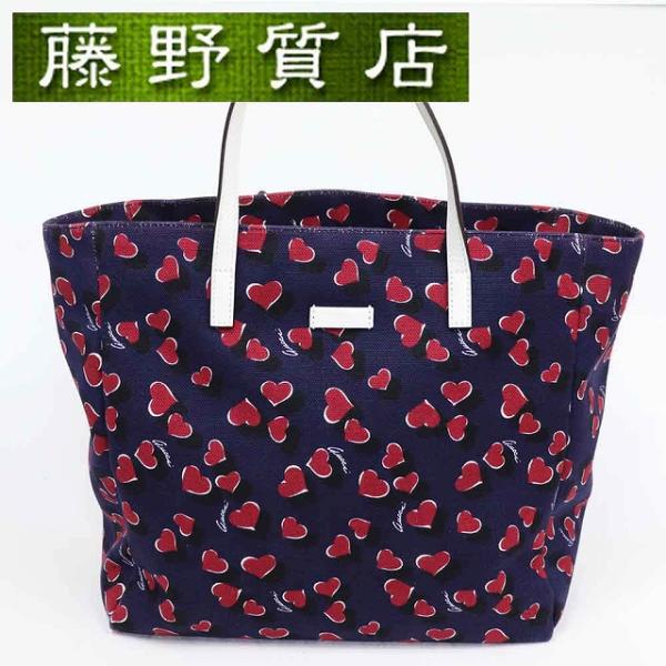 グッチ GUCCI ハートビート トートバッグ ハンドバッグ キャンバス 