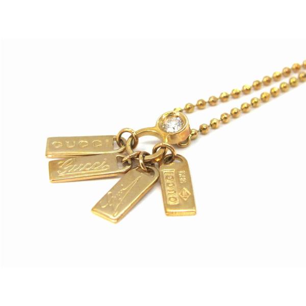 金750 GUCCI ロゴネックレス GUCCI ロゴ ヘキサゴン 喜平 ネックレス