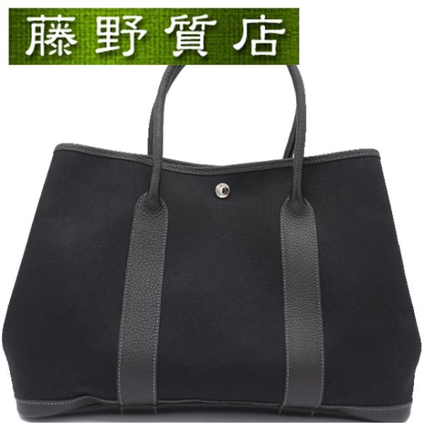 極美品　エルメス　ガーデンパーティPM トートバッグ ブラック 黒 ガーデンパーティー エルメス HERMES ガーデンパーティPM 36