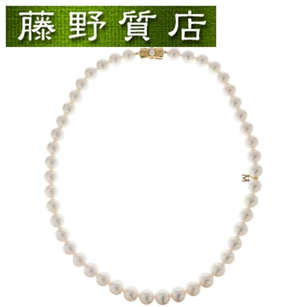 (美品)ミキモト MIKIMOTO パール ネックレス K18 イエローゴールド 