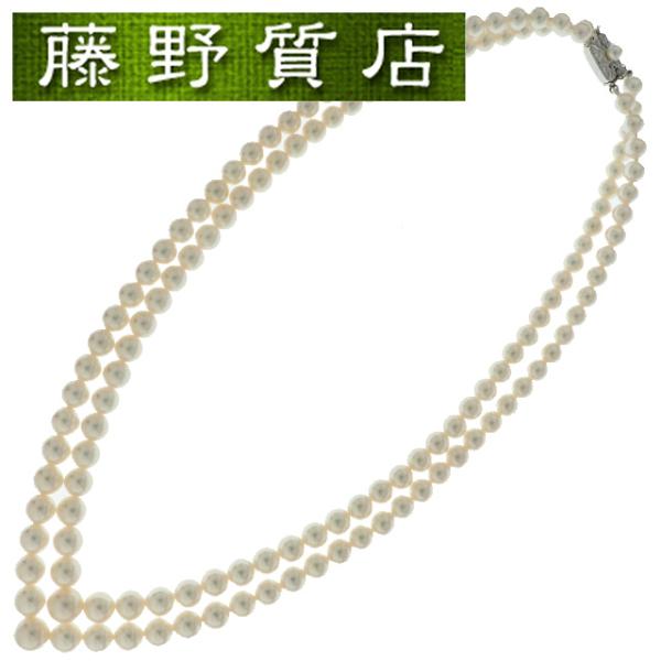 MIKIMOTO 真珠 二重巻き ネックレス MIKIMOTO/ミキモト】 正規店にて糸替え済み 2連 アコヤ真珠 3.6