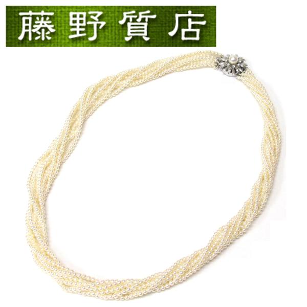 ミキモトパールネックレス0.8cm MIKIMOTO ミキモト 8連パールネックレス ケシ珠＆バロックパール