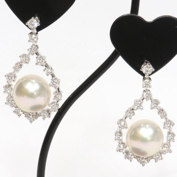 MIKIMOTO（ミキモト） （美品）ミキモト パール ダイヤ ピアス (約 9mm