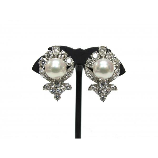 MIKIMOTO ミキモト MIKIMOTO パールダイヤピアス K18WG