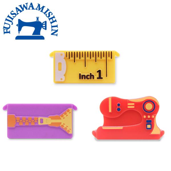 一定の縫い幅で、まっすぐ縫うのに便利な、可愛いマグネット定規。縫いたい幅に合わせて針板の上におき、布端をマグネット定規に合わせて縫います。取り付け、取り外しはワンタッチでとてもカンタン！強力な磁石でしっかり固定され、縫いズレがありません。金...