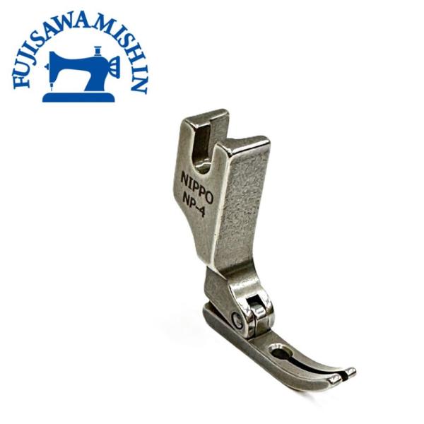 押えの幅が約5mmと狭く、針落ちから左右共に2.5mmしかないためにファスナー付けに適しています。細幅押えとして色々な縫物に使用できます。押えの先端から針落ちの部分まで割れてつながっています。注意 / この押えは職業用・工業用ミシンの押えに...