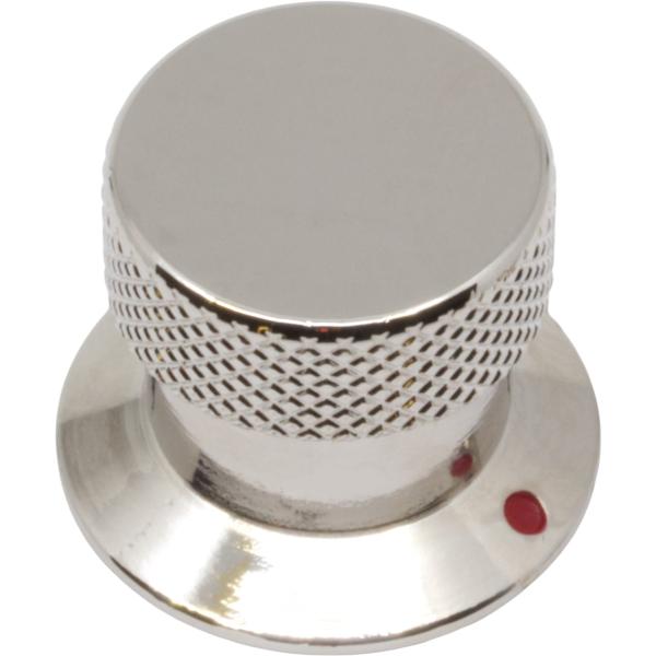 1960年代のVox楽器やアンプに見られるものと同様のクロムメッキの金属ノブ。 これらの固体金属ノブは、幅広の上部セクションにダイヤモンドのローレット加工を施したグリップと、充填された赤いドットインジケーターが付いたスカートを備えています。...
