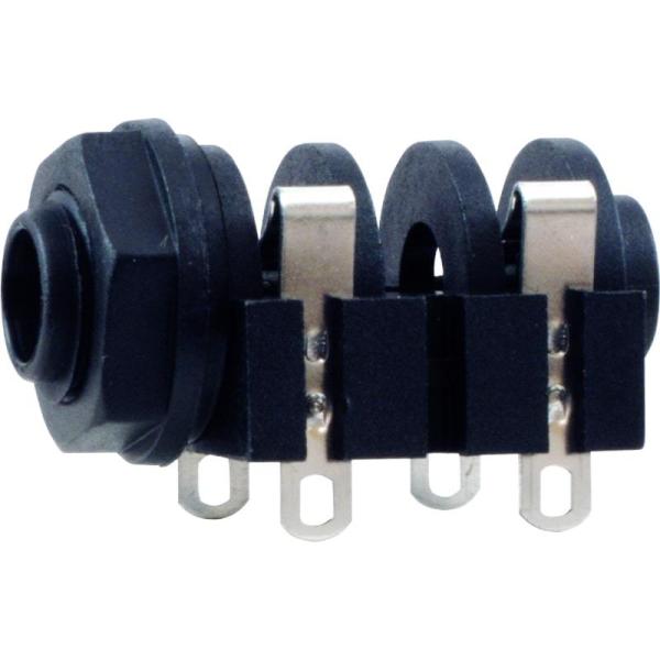 水平1/4 "ジャック、すべての接点が切り替えられ、ナットとワッシャー付きのプラスチックハウジング、はんだタップバージョン