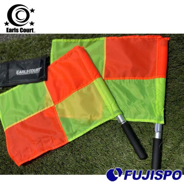 メーカー：アールズコート (EARLS COURT)品名：レフリーフラッグ 2本セット品番：ECR003■素材ポール：アルミニウム合金フラッグ：ポリエステル■生産国中国製■サイズ全体長さ：45cm旗(撥水)：縦31cm×横42cm収納袋：縦...
