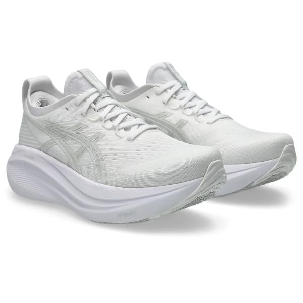 アシックス asics レディース ランニングシューズ ゲル ニンバス 27 GEL NIMBUS 27 1012B753 100カラー ホワイト マラソン クッション 通気性 快適性 ホールド感