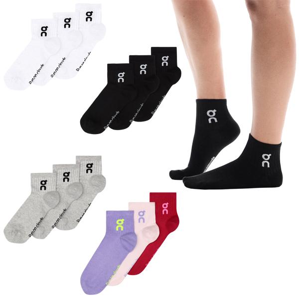 On（オン） 靴下 3足入り ロゴソックス ミッドカット 3P Logo Sock Mid
