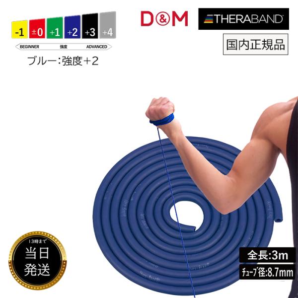ViPR トレーニング　(類似品) 8kg ウェイトトレーニング チューブ 青 D&M トレーニングチューブ セラバンド 3m 青 ブルー ゴムバンド 筋トレ