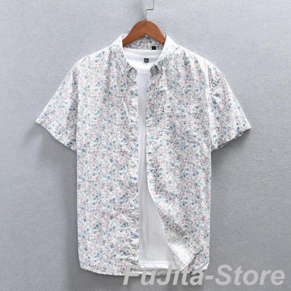 Supreme 花柄 総柄　ボタンダウンシャツ 数量限定】[MARBEINE] シャツ メンズ 長袖 花柄 総柄 ボタン