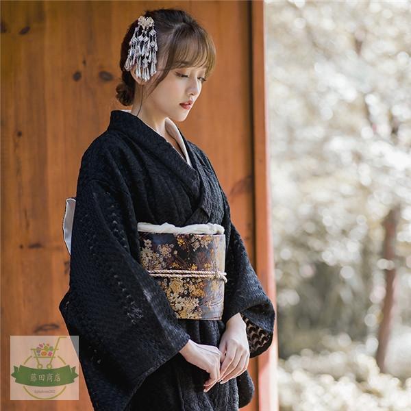 着物 浴衣 ゆかた レディース 仕立て上がり フラワー ラッセル 幾何学 レース S M 花柄 総レース 単品 モダン 黒 通年 夏 浴衣 花火大会  和装 和服