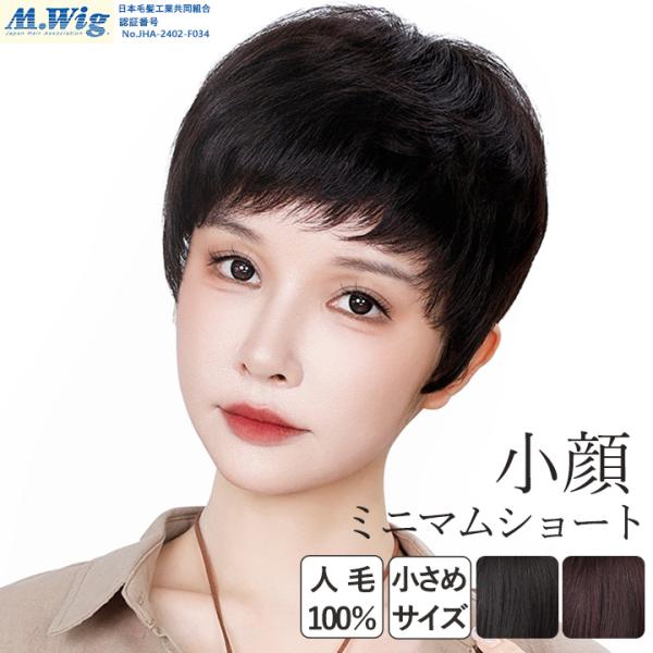 【売切セール 返品交換不可】 医療用ウィッグ 小さめサイズ 人毛 人毛100% ショート ボブ ウィッグ 自然 【小顔 ミニマムショート】
