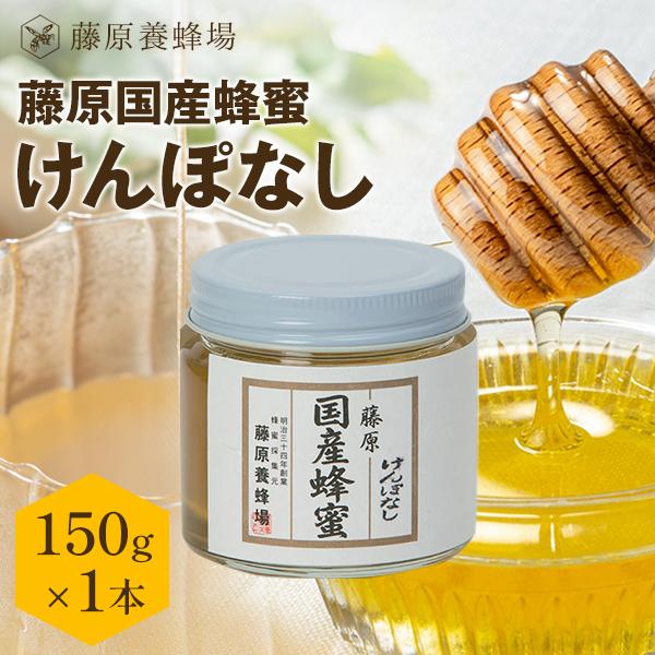 国産はちみつ けんぽなしのハチミツ 藤原国産蜂蜜 150g ガラス瓶入り